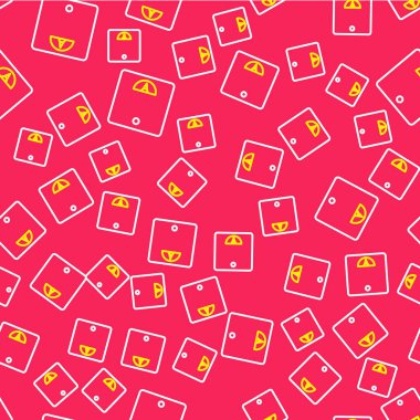 Hat Banyosu ölçekli simge kırmızı arka planda izole edilmiş kusursuz desen. Ağırlık ölçme ekipmanı. Ağırlık ölçeği spor konsepti. Vektör