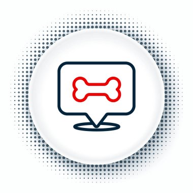 Çizgi Köpeği kemik simgesi beyaz arkaplanda izole edildi. Besin sembolü. Renkli taslak konsepti. Vektör