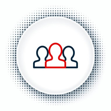 Satır Kullanıcıları grup simgesi beyaz arkaplanda izole edildi. Bir grup insan ikonu. İş simgesi - kullanıcı profili simgesi. Renkli taslak konsepti. Vektör