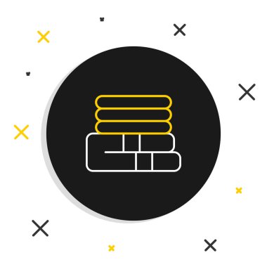 Beyaz arkaplanda çizgi havlu yığını simgesi izole edildi. Renkli taslak konsepti. Vektör