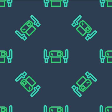 Çizgi Poker masa simgesi mavi arkaplanda izole edilmiş pürüzsüz desen. Vektör