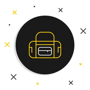 Çizgi Spor Torbası simgesi beyaz arkaplanda izole edildi. Renkli taslak konsepti. Vektör