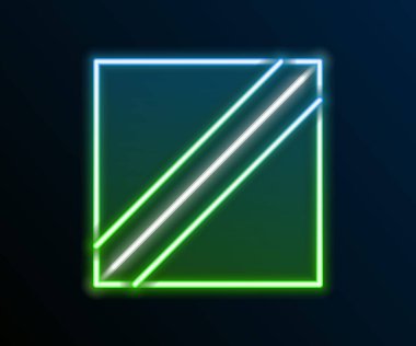 Parlayan neon hattı Tekstil kumaş rulo simgesi siyah arkaplanda izole edildi. Yuvarlan, paspas, halı, halı, halı ya da kağıt rulo ikonu. Renkli taslak konsepti. Vektör