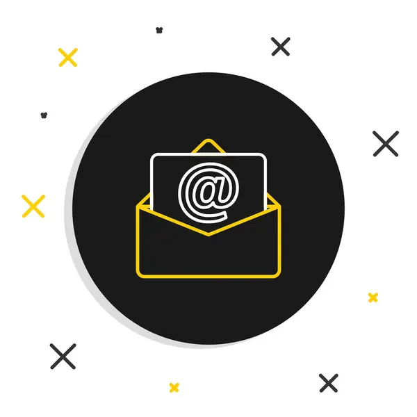 Line Mail Und Mail Symbol Isoliert Auf Weißem Hintergrund Umschlag — Stockvektor