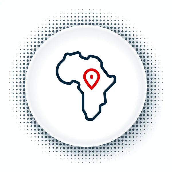 Mapa Línea África Icono Aislado Sobre Fondo Blanco Concepto Esquema — Vector de stock