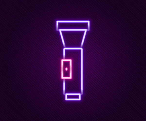 Zářící Neonová Čára Ikona Baterky Izolovaná Černém Pozadí Barevný Koncept — Stockový vektor
