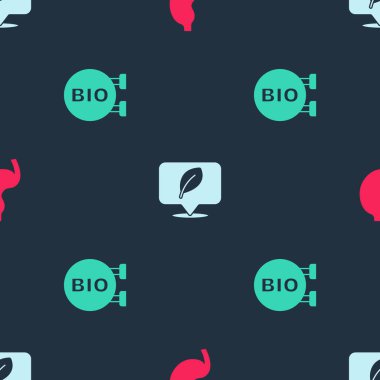 İnsan midesi, yaprak ve biyosağlıklı yiyeceklerin olduğu bir yer. Vektör