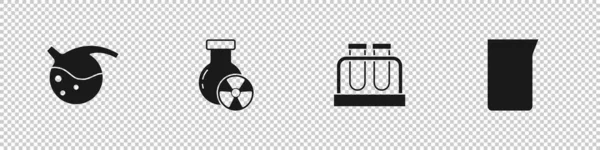 Ρυθμίστε Σωλήνα Δοκιμής Και Φιάλη Ακτινοβολία Και Εργαστήριο Γυάλινα Σκεύη — Διανυσματικό Αρχείο