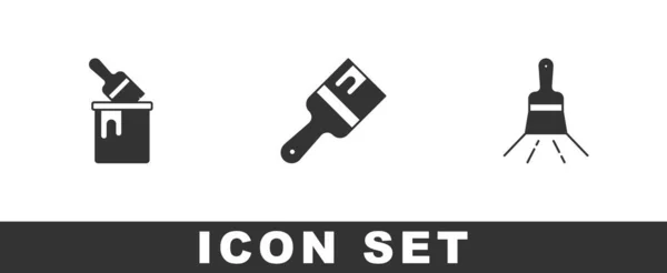 Set Verfemmer Met Penseel Icoon Vector — Stockvector