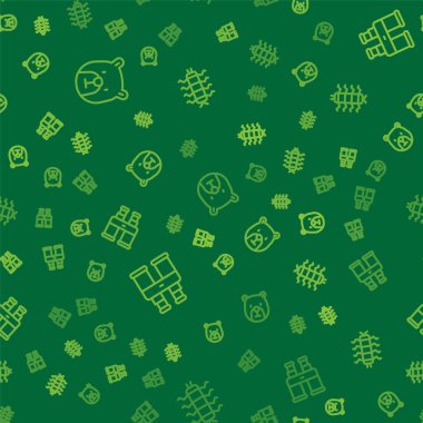 Ayı başı, Dürbün ve Çıyan böceğini kusursuz desene ayarlayın. Vektör