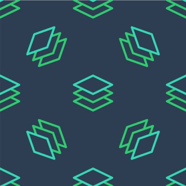 Çizgi tabaka tekstil ikonu mavi arka planda izole edilmiş kusursuz desen. Kumaş özellikleri. Vektör