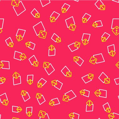 Satır Oyunu simgesi kırmızı arkaplanda izole edilmiş dikişsiz kalıp. Kumarhane kumarı. Vektör