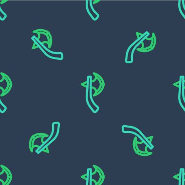 Ahşap çizgili balta simgesi mavi arka planda izole edilmiş. Oduncu baltası. Mutlu Cadılar Bayramı Partisi. Vektör