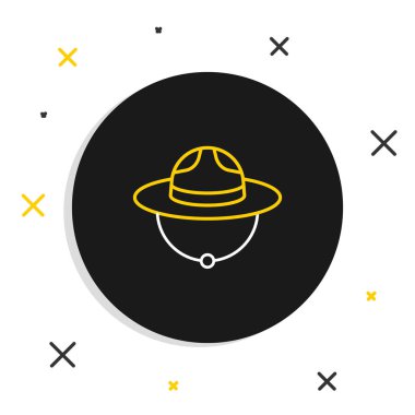 Kanada Ranger şapka üniforması ikonu beyaz arka planda izole edildi. Renkli taslak konsepti. Vektör