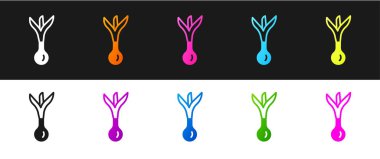 Soğan simgesini siyah beyaz arkaplanda izole et. Vektör