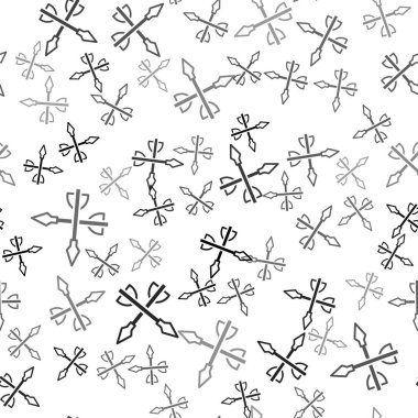 Siyah Ortaçağ ok ikonu beyaz arka planda izole edilmiş pürüzsüz desen. Ortaçağ silahı. Vektör