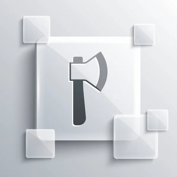 Grey Wooden Axe Icon Isolated Grey Background Lumberjack Axe Square — 图库矢量图片