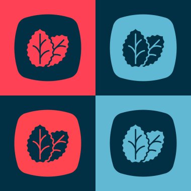 Pop Art Tobacco yaprağı simgesi renk arkaplanında izole edildi. Tütün yaprakları. Vektör