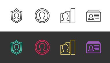 Kullanıcı korumasını ayarla, hesap ekranı oluştur, Üretken insan ve siyah beyaz üzerinde çalışmaya devam et. Vektör