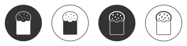 Icône Gâteau Pâques Noir Isolé Sur Fond Blanc Joyeux Pâques — Image vectorielle