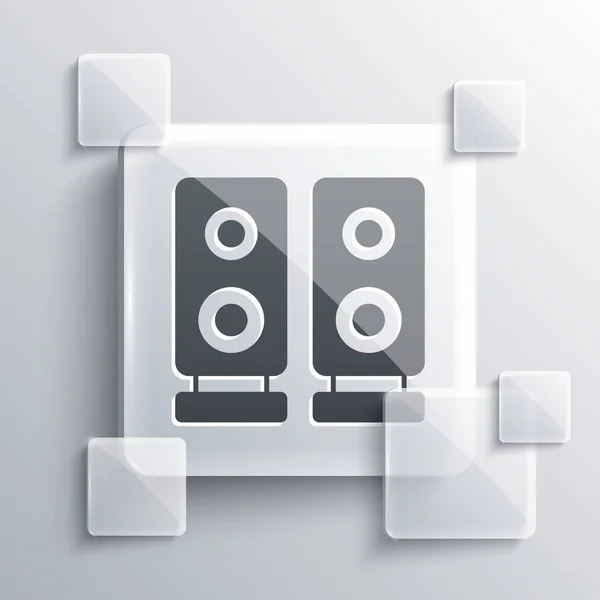 Grijs Stereo Luidspreker Pictogram Geïsoleerd Grijze Achtergrond Geluidssysteemluidsprekers Muziek Icoon — Stockvector