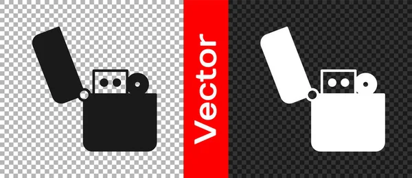 Black Lighter Symbol Isoliert Auf Transparentem Hintergrund Vektor — Stockvektor