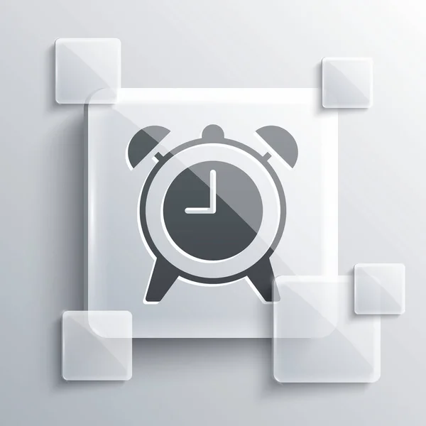 Icono Del Reloj Despertador Gris Aislado Sobre Fondo Gris Despierta — Vector de stock