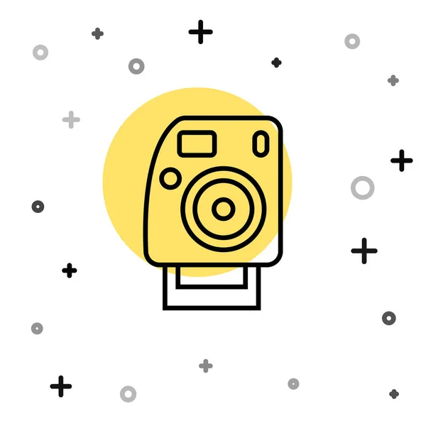 Schwarze Linie Fotokamera Symbol Isoliert Auf Weißem Hintergrund Fotokamera Digitale — Stockvektor
