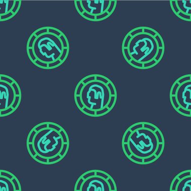 Antik Yunan madeni para ikonu mavi arka planda pürüzsüz desen izole etti. Vektör