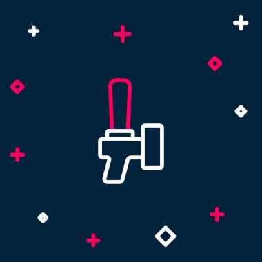 Çizgi Birası simgesi mavi arkaplanda izole edildi. Renkli taslak konsepti. Vektör