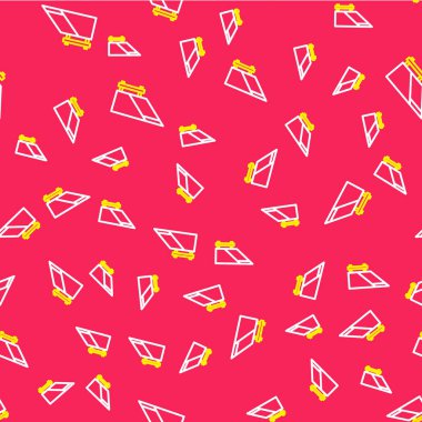 Line Skate Parkı simgesi kırmızı arkaplanda izole edilmiş. Rampa seti, paten parkı için merdiven. Olağanüstü bir spor. Vektör