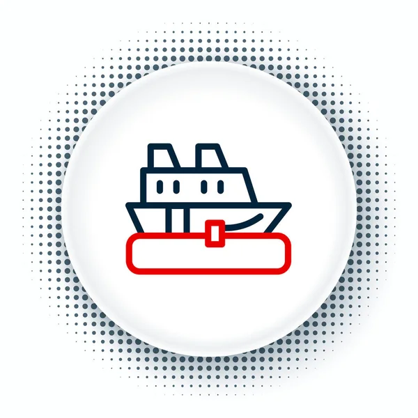 Γραμμή Εικονίδιο Κρουαζιερόπλοιου Απομονώνονται Λευκό Φόντο Τουριστικός Ναυτικός Τουρισμός Επιβατικό — Διανυσματικό Αρχείο