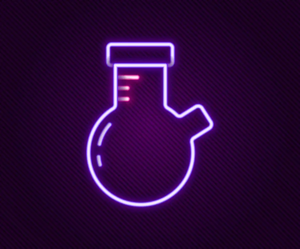 Glowing Neon Line Test Tube Flask Chemical Laboratory Test Icon — Stock Vector