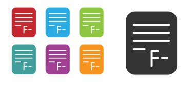 Yanlış cevapları içeren Siyah Sınav kağıdı. Beyaz arkaplanda izole edilmiş anket simgesi. Test sonuçlarının kötü notu. Simgeleri renklendirin. Vektör.