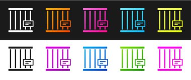 Hayvan kafesi simgesini siyah beyaz arkaplanda izole et. Vektör