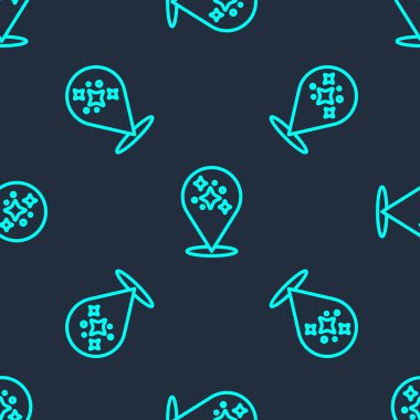 Yeşil Hat Temizlik Servisi konsepti ikonu mavi arka planda izole edilmiş pürüzsüz desen. Bina ve ev. Vektör