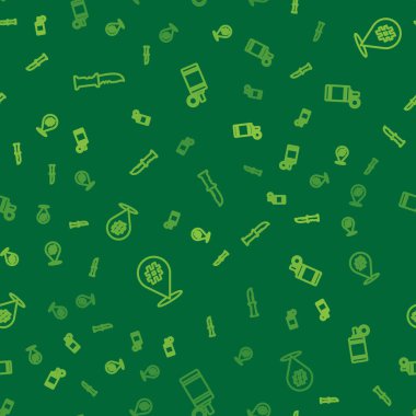 Askeri bıçak, protesto ve el bombasını pürüzsüz bir şekilde yerleştirin. Vektör