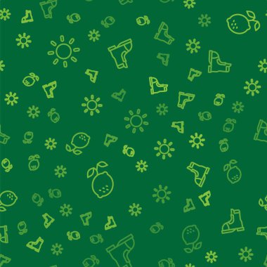 Güneş hattı, Lemon ve Hunter çizmeleri kusursuz desende. Vektör