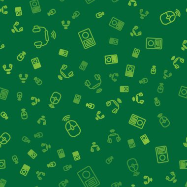 Akıllı kulaklıklar sistemi, kablosuz bilgisayar faresi ve müzik çaları sorunsuz çalışıyor. Vektör