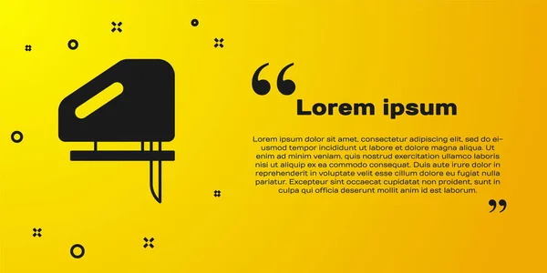 Negro Rompecabezas Eléctrico Con Icono Hoja Afilada Acero Aislado Sobre — Vector de stock