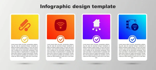 Set Cordon Extension Électrique Réseau Internet Sans Fil Smart Home — Image vectorielle