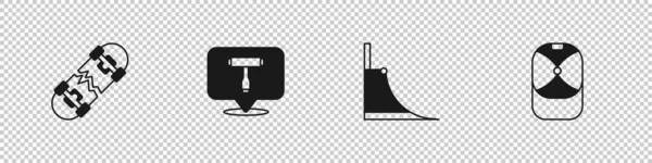 Установите Сломанный Скейтборд Футболку Скейтборда Значок Парка Бейсболку Вектор — стоковый вектор