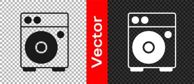 Siyah Gitar amplifikatörü simgesi şeffaf arkaplanda izole edildi. Müzik aleti. Vektör