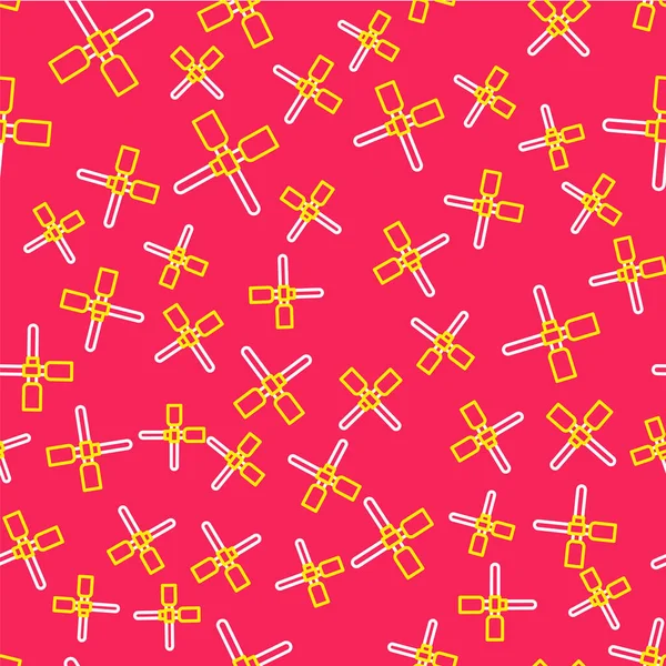 Kürek ya da kürek çeken tekne simgesi kırmızı arka planda izole edilmiş. Vektör