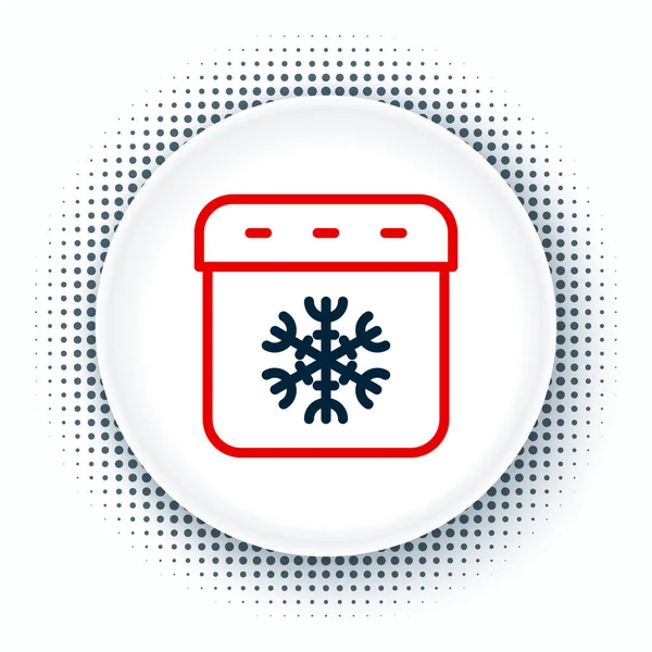 Line Calendar Winter Icon Isolated White Background Event Reminder Symbol — Stock Vector