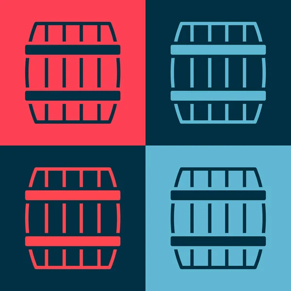 Pop Art Wooden Barrel Icon Isolated Color Background Alcohol Barrel — Stock Vector