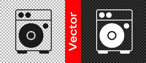 Das Schwarze Icon Des Gitarrenverstärkers Isoliert Auf Transparentem Hintergrund Musikinstrument — Stockvektor
