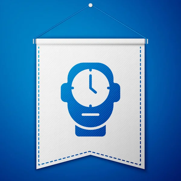 Icono Del Reloj Azul Aislado Sobre Fondo Azul Símbolo Tiempo — Vector de stock