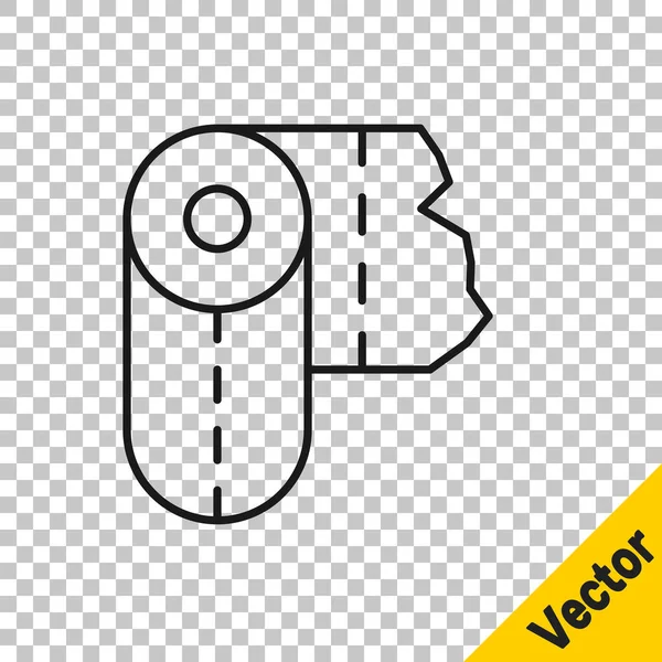 Schwarze Linie Papierhandtuchrolle Symbol Isoliert Auf Transparentem Hintergrund Vektor — Stockvektor