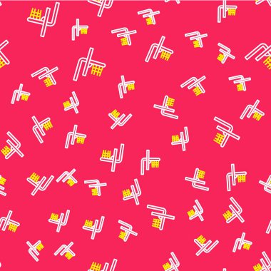 Çizgi basketbol arka tahtası simgesi kırmızı arkaplanda izole edilmiş pürüzsüz desen. Vektör